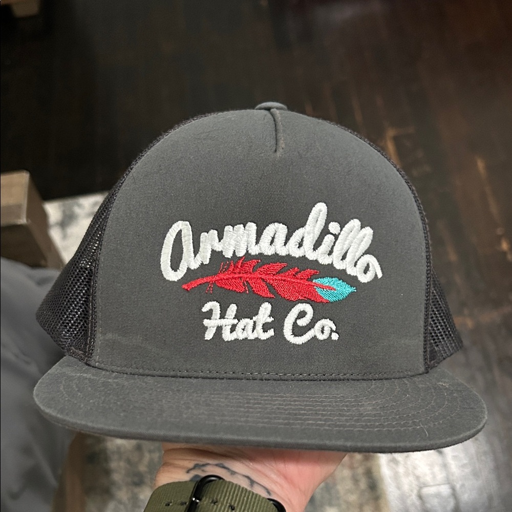Armadillo Hat Co. Gray and Black Cap